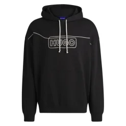 Sweatshirts|Hoodies*Hugo Noiderhood Chain Stitch Logo Hoodie in Black