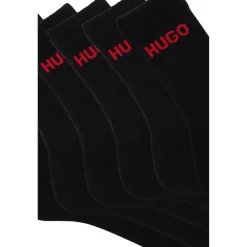 Underwear And Socks*Hugo Pack Ribbed Logo Crew Socks in Black