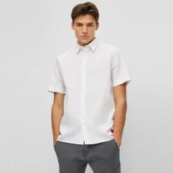 Shirts*Hugo Regular Fit Short Sleeve Shirt in White