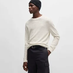 Knitwear*Hugo Scoult Crewneck Sweater in Natural
