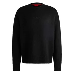 Knitwear*Hugo Seese Logo Detail Oversized Sweater in Black