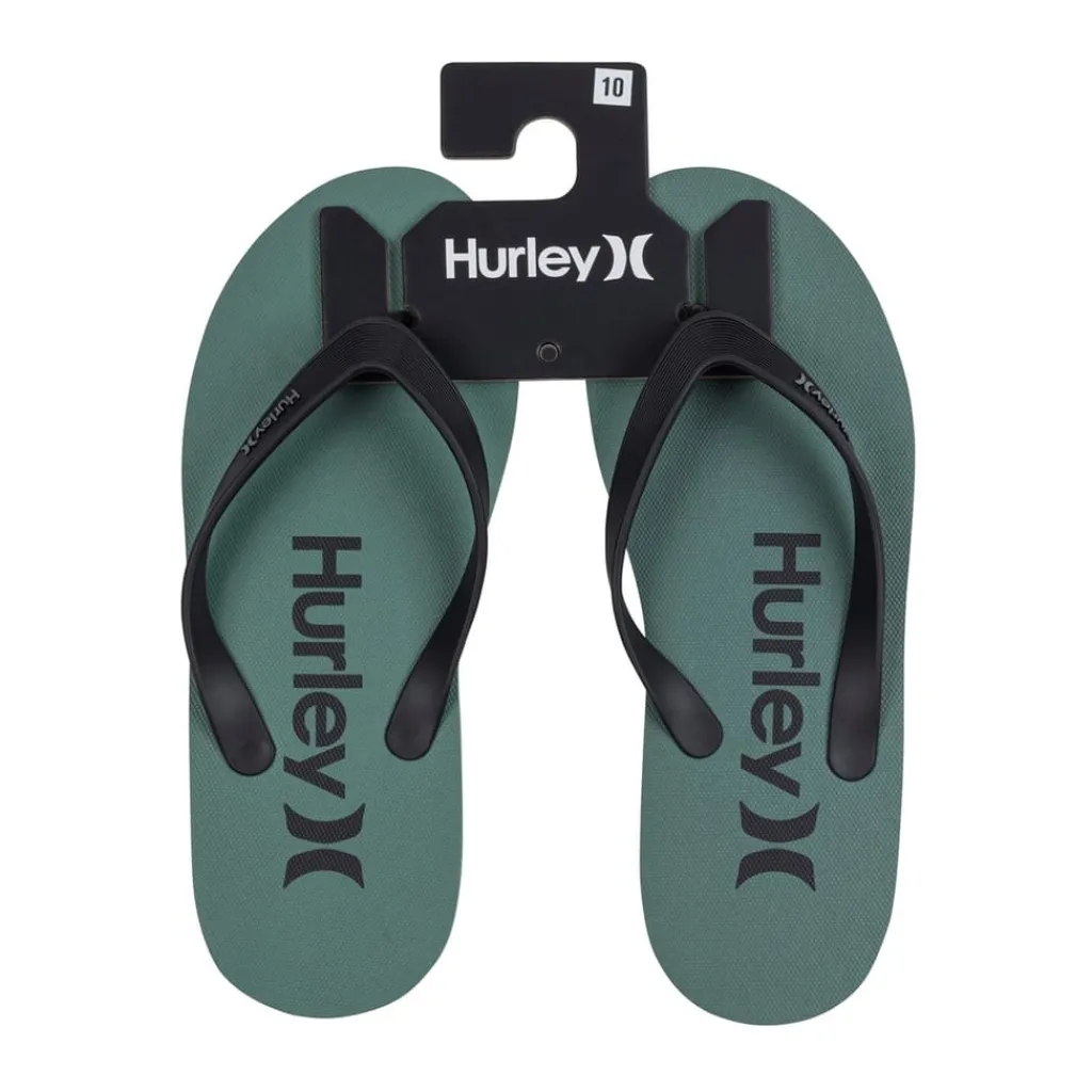 Beach Shoes*Hurley One Pack Flip Flops Sandals in Green