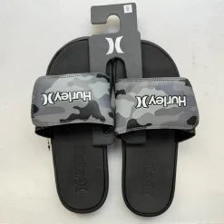 Beach Shoes*Hurley Vel Flip Flops Slides in Grey