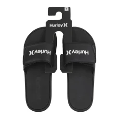 Beach Shoes*Hurley Vel Flip Slides Sandals in Black