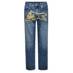 Jeans*Icecream Dog Five Pocket Design Jeans in Blue