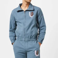 Tracksuits*Icecream Regular Fit Mock Neck Athletic Sweatshirt in Blue