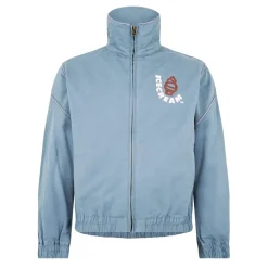 Tracksuits*Icecream Regular Fit Mock Neck Athletic Sweatshirt in Blue