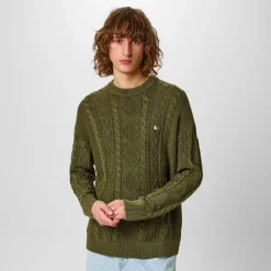 Knitwear*Jack Wills Acid Wash Cable Knit Jumper in Green