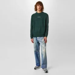 Knitwear*Jack Wills Boucle Knit Crew Sweater in Green