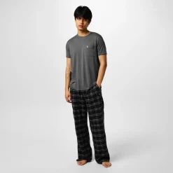 Underwear And Socks*Jack Wills Flannel Check Trousers in Black