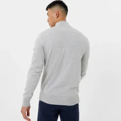 Knitwear*Jack Wills Funnel Neck Half Zip Jumper in Grey