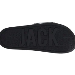 Beach Shoes*Jack Wills Logo Sliders in Black