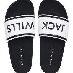 Beach Shoes*Jack Wills Logo Sliders in Black