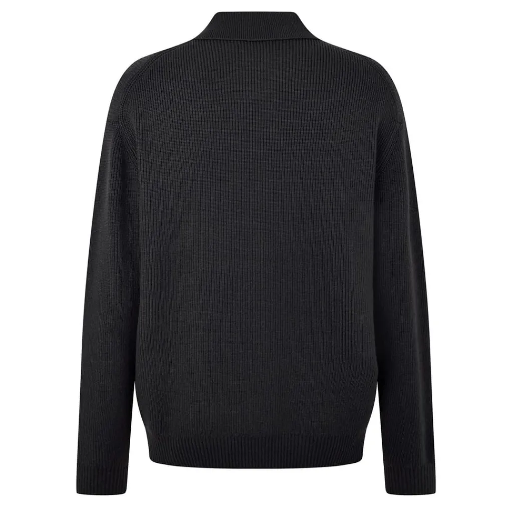 Knitwear*Jack Wills Quarter Zip Rib Sweater in Black