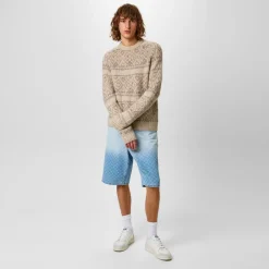 Knitwear*Jack Wills Tonal Jacquard Crew Sweater in Beige