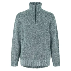 Knitwear*Jack Wills Two Tone Quarter Zip Jumper in Green
