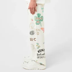 Jeans*Kenzo Drawn Graphic Print Straight Leg Jeans in Multi