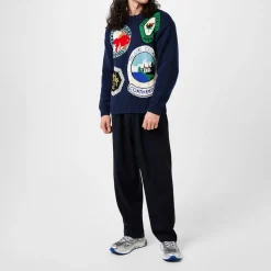 Knitwear*Kenzo Hand Embroidered Sweater in Blue