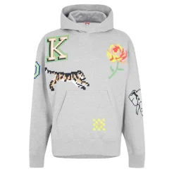 Hoodies*Kenzo Pixel Oversized Hoodie in Grey