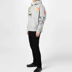 Hoodies*Kenzo Pixel Oversized Hoodie in Grey