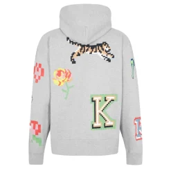 Hoodies*Kenzo Pixel Oversized Hoodie in Grey