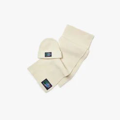Gloves-Scarves-Umbrellas|Gifts*Lacoste Beanie & Scarf Gift Box in Cream