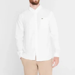 Shirts*Lacoste Button Down Oxford Shirt in White