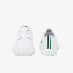 Trainers|Footwear*Lacoste Canvas Low Top Crocodile Print Trainers in White