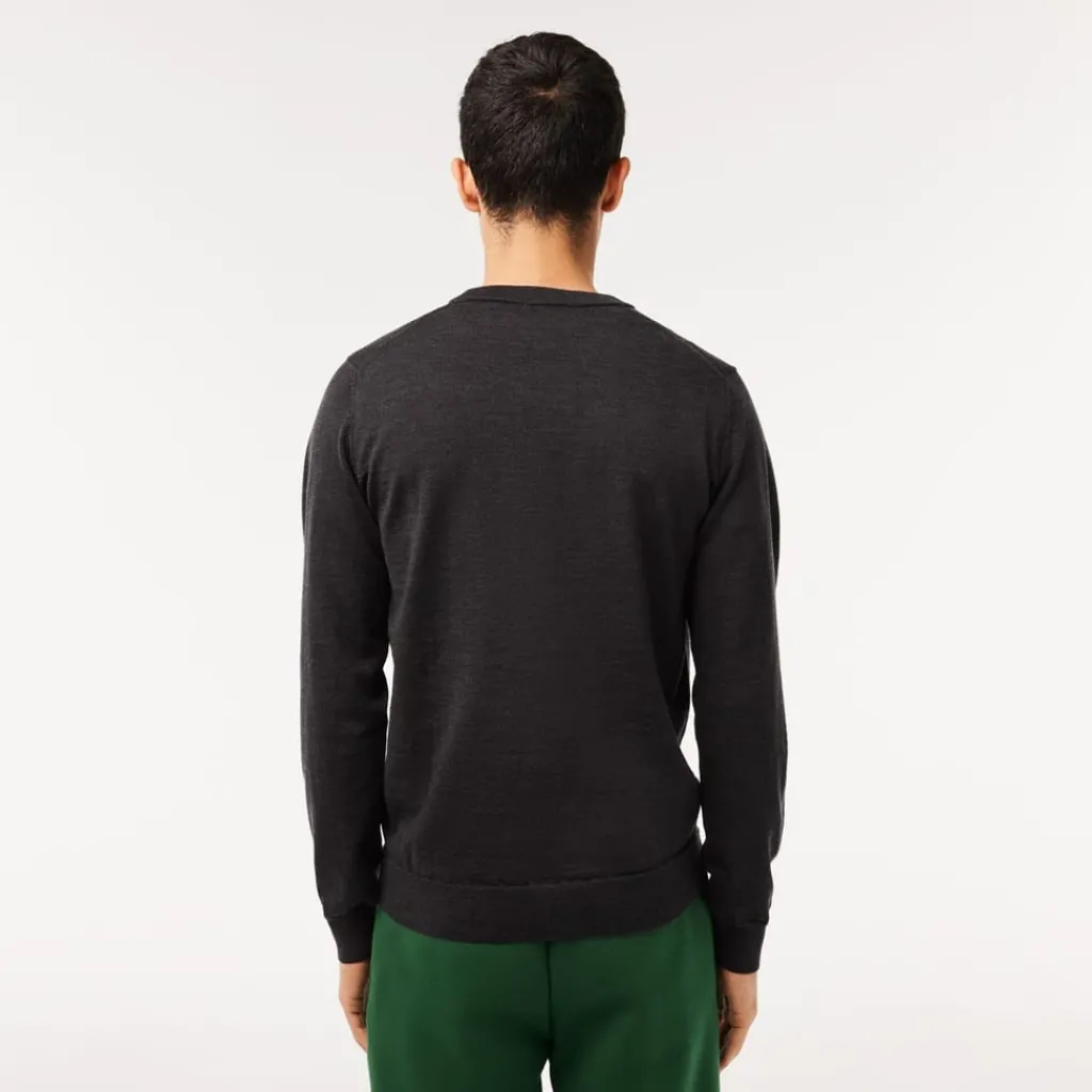 Knitwear*Lacoste Crew Neck Regular Fit Sweater in Black