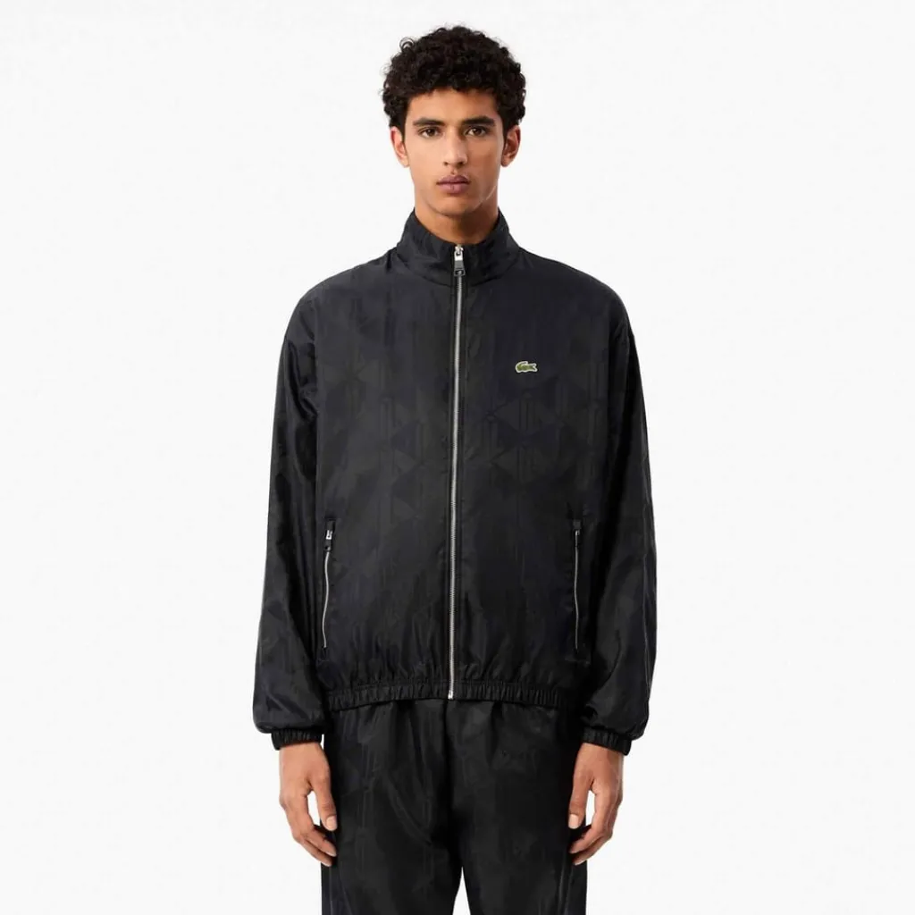 Tracksuits*Lacoste Crocodile Print Aop Mono Track Jacket in Black