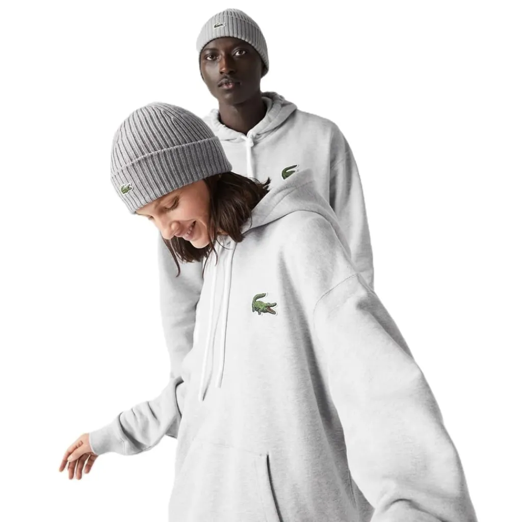 Sweatshirts*Lacoste Crocodile Print Hooded Relaxed Fit Sweatshirt in Grey
