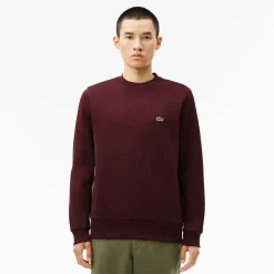 Sweatshirts*Lacoste Fleece Crewneck Sweatshirt in red maroon