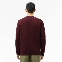 Sweatshirts*Lacoste Fleece Crewneck Sweatshirt in red maroon
