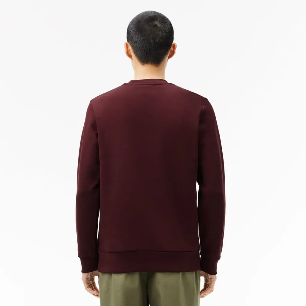 Sweatshirts*Lacoste Fleece Crewneck Sweatshirt in red maroon