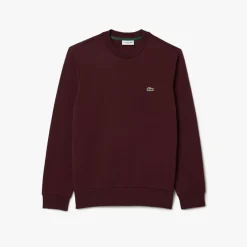 Sweatshirts*Lacoste Fleece Crewneck Sweatshirt in red maroon