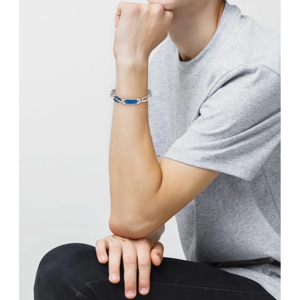 Jewellery-Watches*Lacoste Gents Crew Bracelet in Silver
