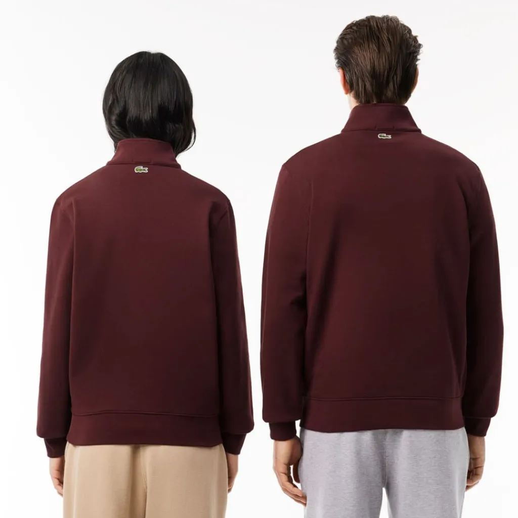 Sweatshirts*Lacoste High Neck Zip-Up Print Sweatshirt in red maroon