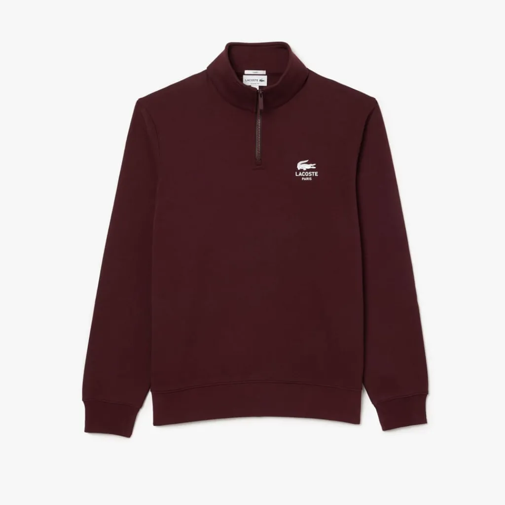 Sweatshirts*Lacoste High Neck Zip-Up Print Sweatshirt in red maroon