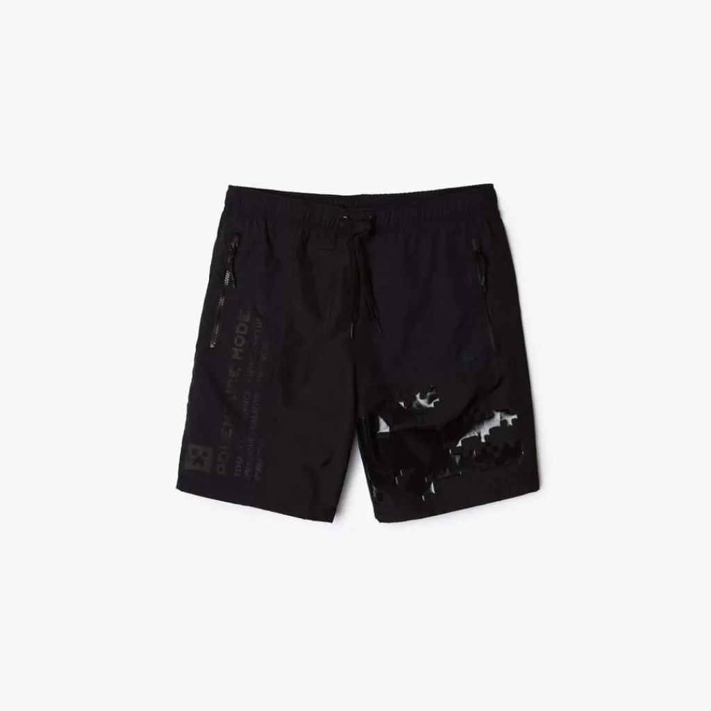 Shorts*Lacoste x Minecraft Nylon Bermuda Shorts in Black