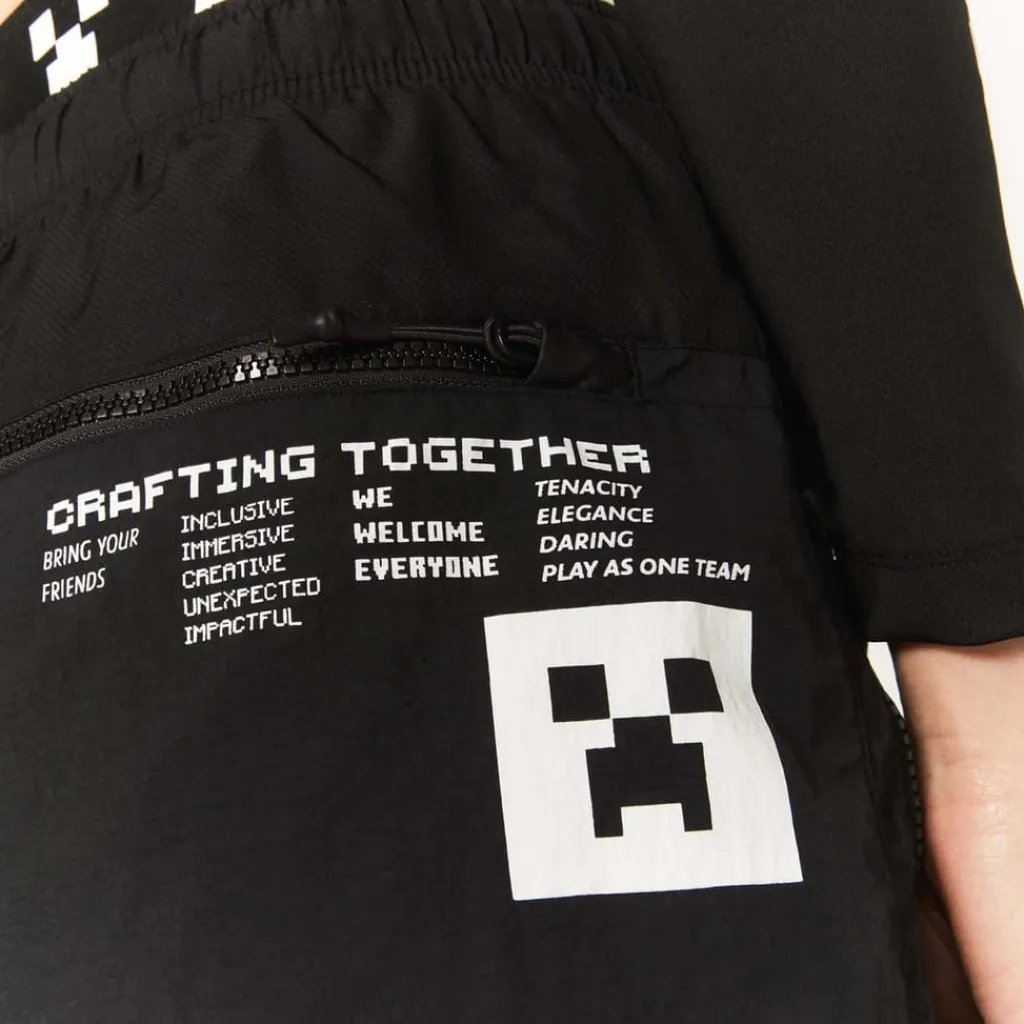 Shorts*Lacoste x Minecraft Nylon Bermuda Shorts in Black