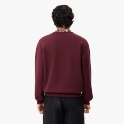 Sweatshirts*Lacoste Logo Crewneck Sweatshirt in red maroon