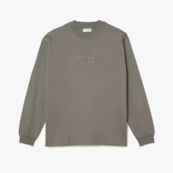 T-Shirts And Vests*Lacoste Long Sleeve Loose Fit Cotton T-Shirt in Grey