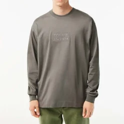 T-Shirts And Vests*Lacoste Long Sleeve Loose Fit Cotton T-Shirt in Grey