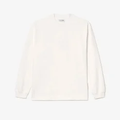 T-Shirts And Vests*Lacoste Long Sleeve Loose Fit Cotton T-Shirt in Cream