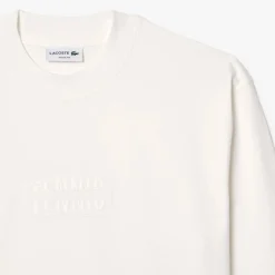 T-Shirts And Vests*Lacoste Long Sleeve Loose Fit Cotton T-Shirt in Cream
