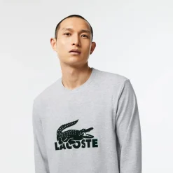 Underwear And Socks*Lacoste Long Sleeve Pyjama Set in Navy Grey