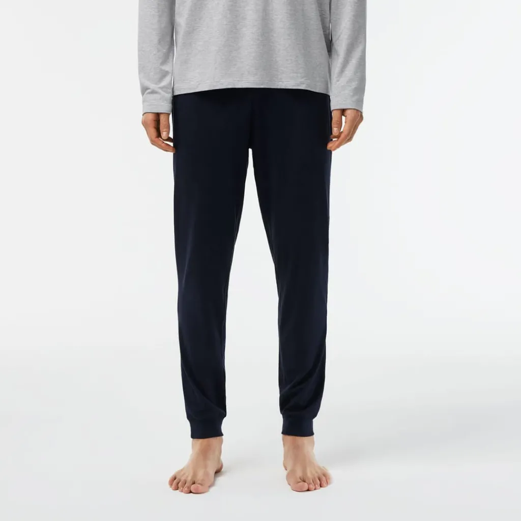 Underwear And Socks*Lacoste Long Sleeve Pyjama Set in Navy Grey