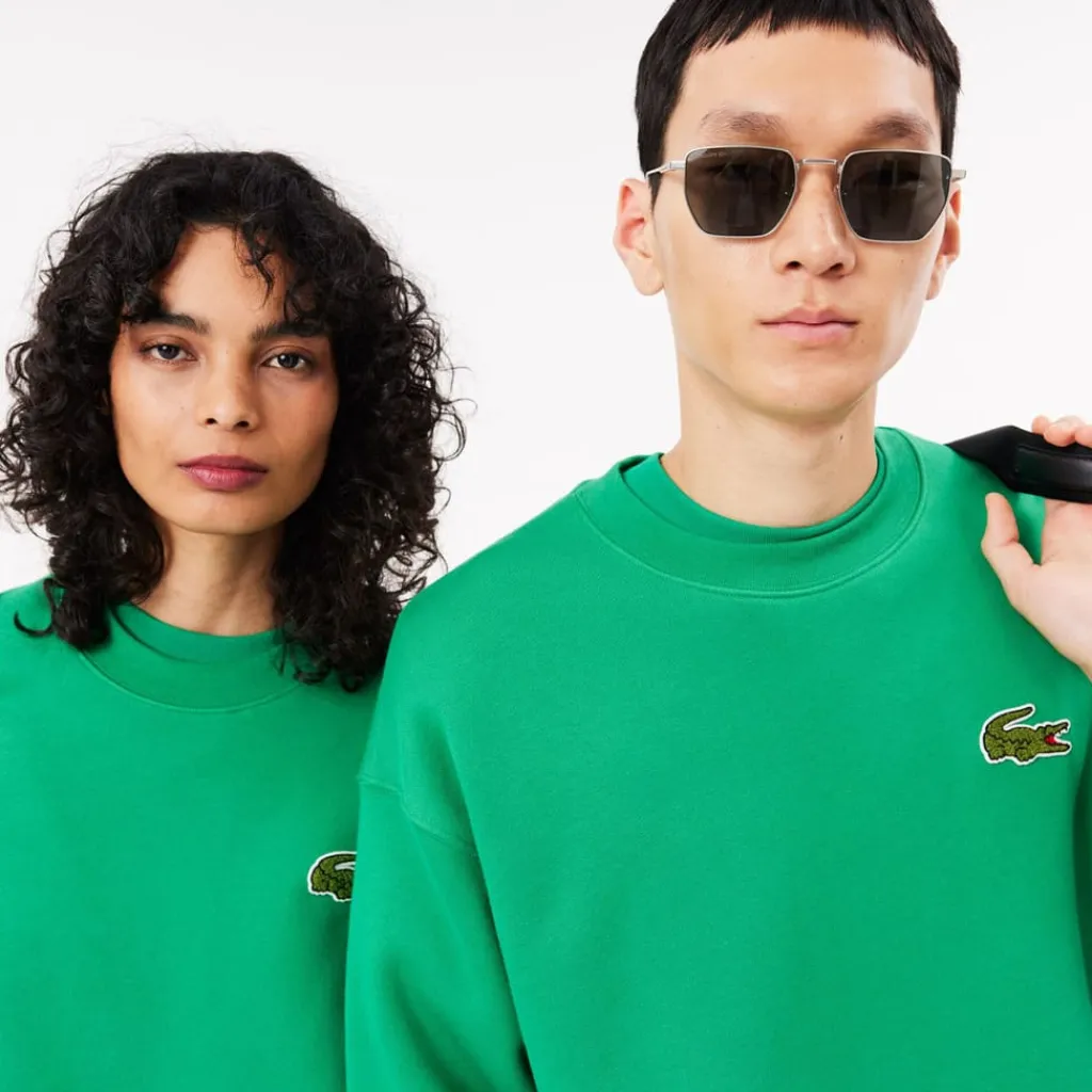 Sweatshirts*Lacoste Loose Fit Badge Accent Fleece Sweatshirt in Green