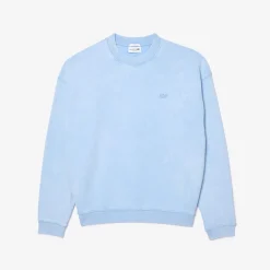 Sweatshirts*Lacoste Loose Fit Washed Effect Fleece Sweatshirt in Light Blue
