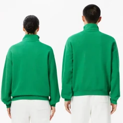 Sweatshirts*Lacoste Loose Fit Zip Neck Badge Accent Sweatshirt in Green